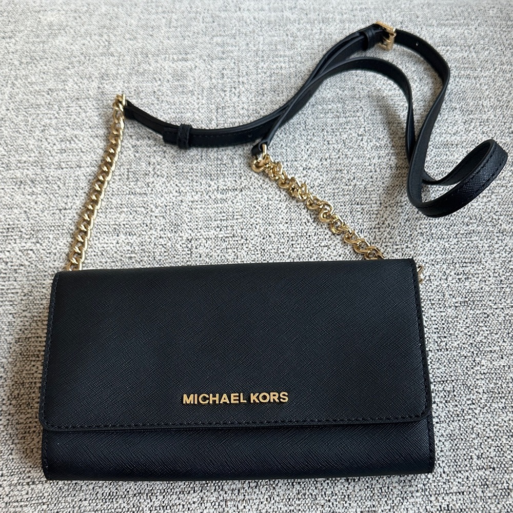 BRAND NEW WITH TAGS!!  Michael Kors Black and Gold Crossbody Bag